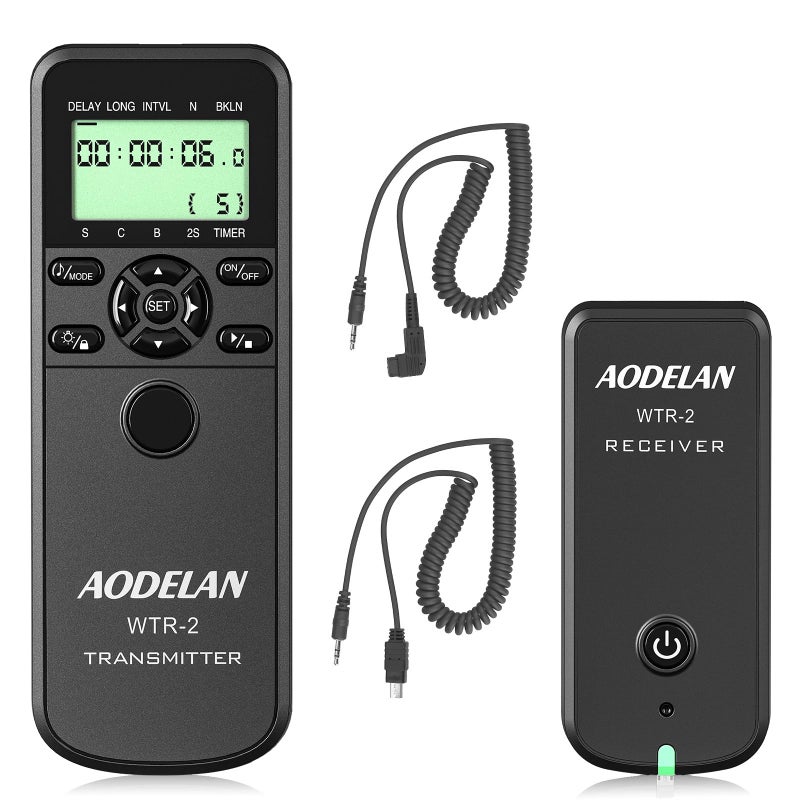 AODELAN Camera Intervalometer Wireless Shutter Release Timer Remote Control for Sony a6400, a7III, a9, a77, a99, A7, A7 II, A7R IV, A7R II,A7RIII, a77II, a6500, a6300; Replace RM-L1AM and RM-SPR1 - Image 1